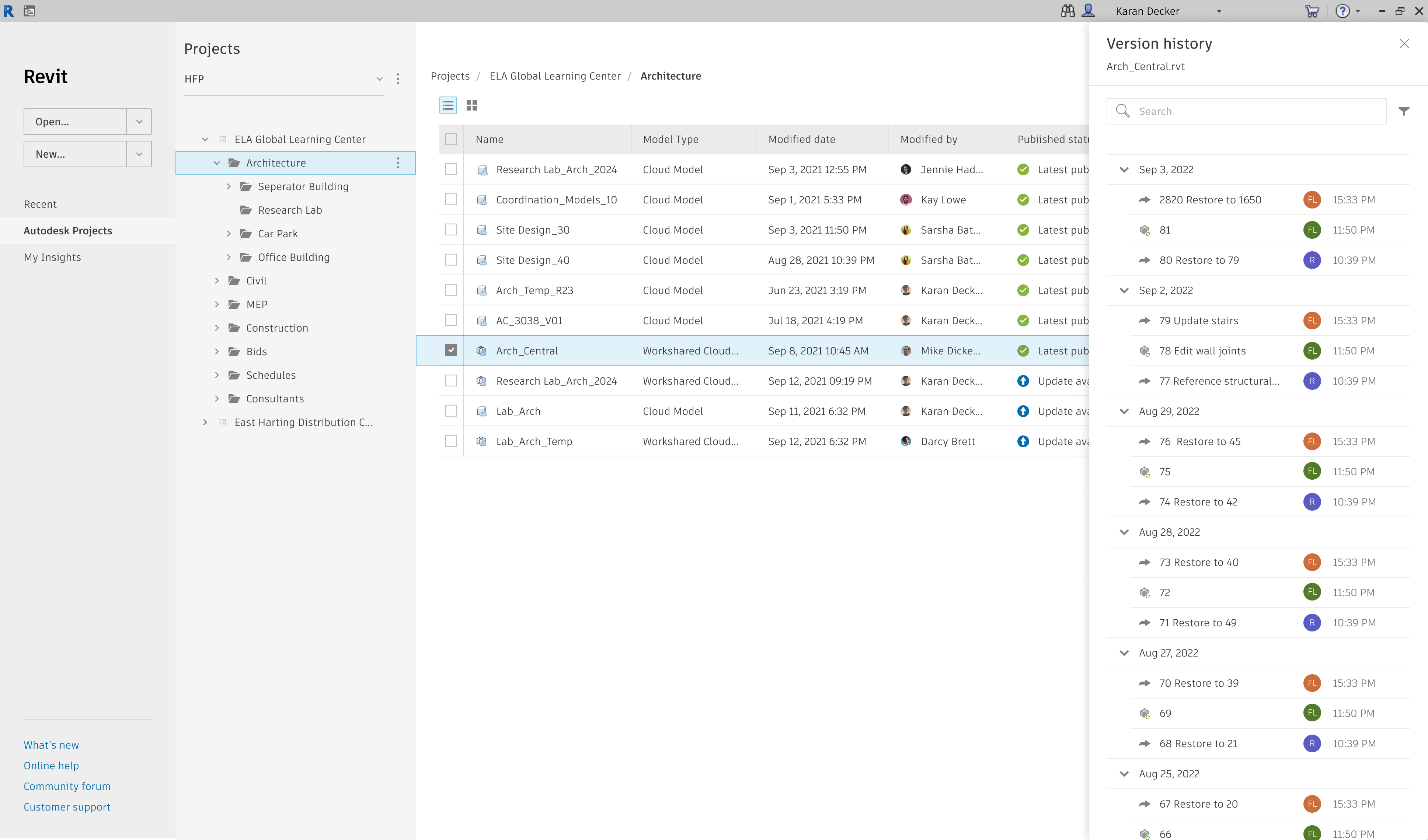 Revit Version History — Revit Version History Side Panel - Modernizing Data Management for BIM Teams, image 3