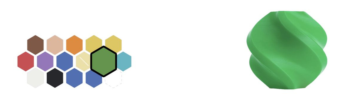 Detail of the honeycomb color atlas and static object preview