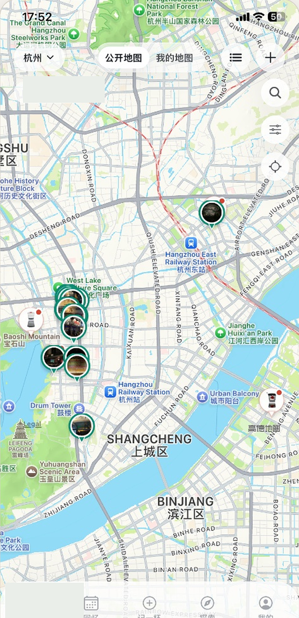 OneSip map interface, from App Store promotional artwork